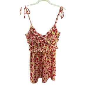 For Love and Lemons NWT Scarlett Rose Floral Babydoll Silky Dress Medium
